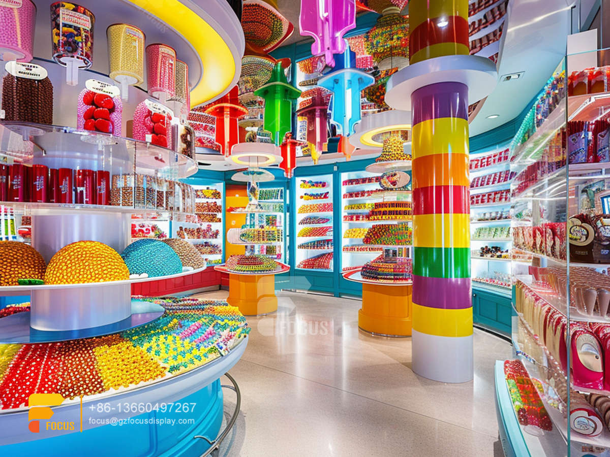 candy shop stand sweets display chocolate shop design