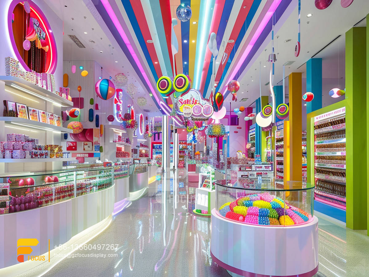 candy shop stand sweets display chocolate shop design