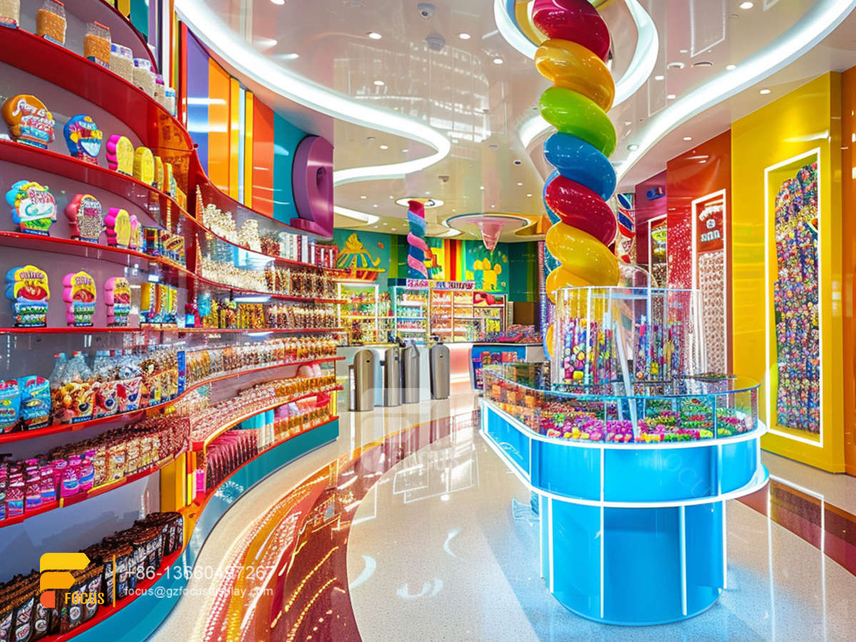 candy store design modern sweet shop wooden chocolate display rack