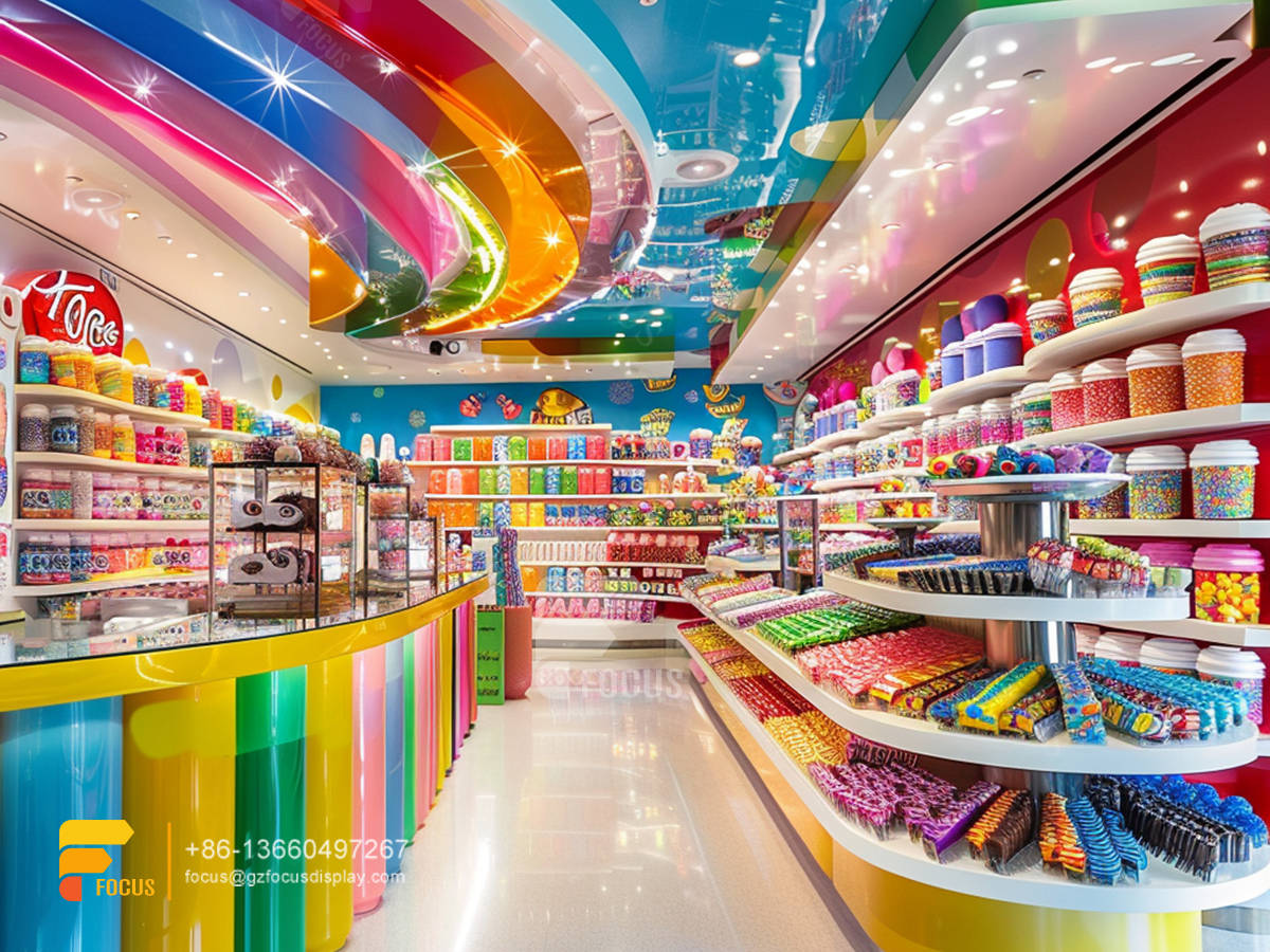 candy store design modern sweet shop wooden chocolate display rack