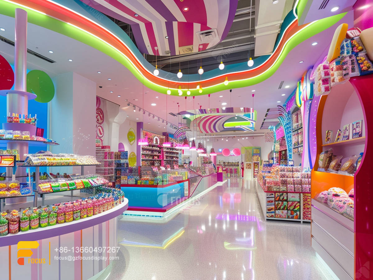 candy store display fixtures sweet shop shelves chocolate shop design
