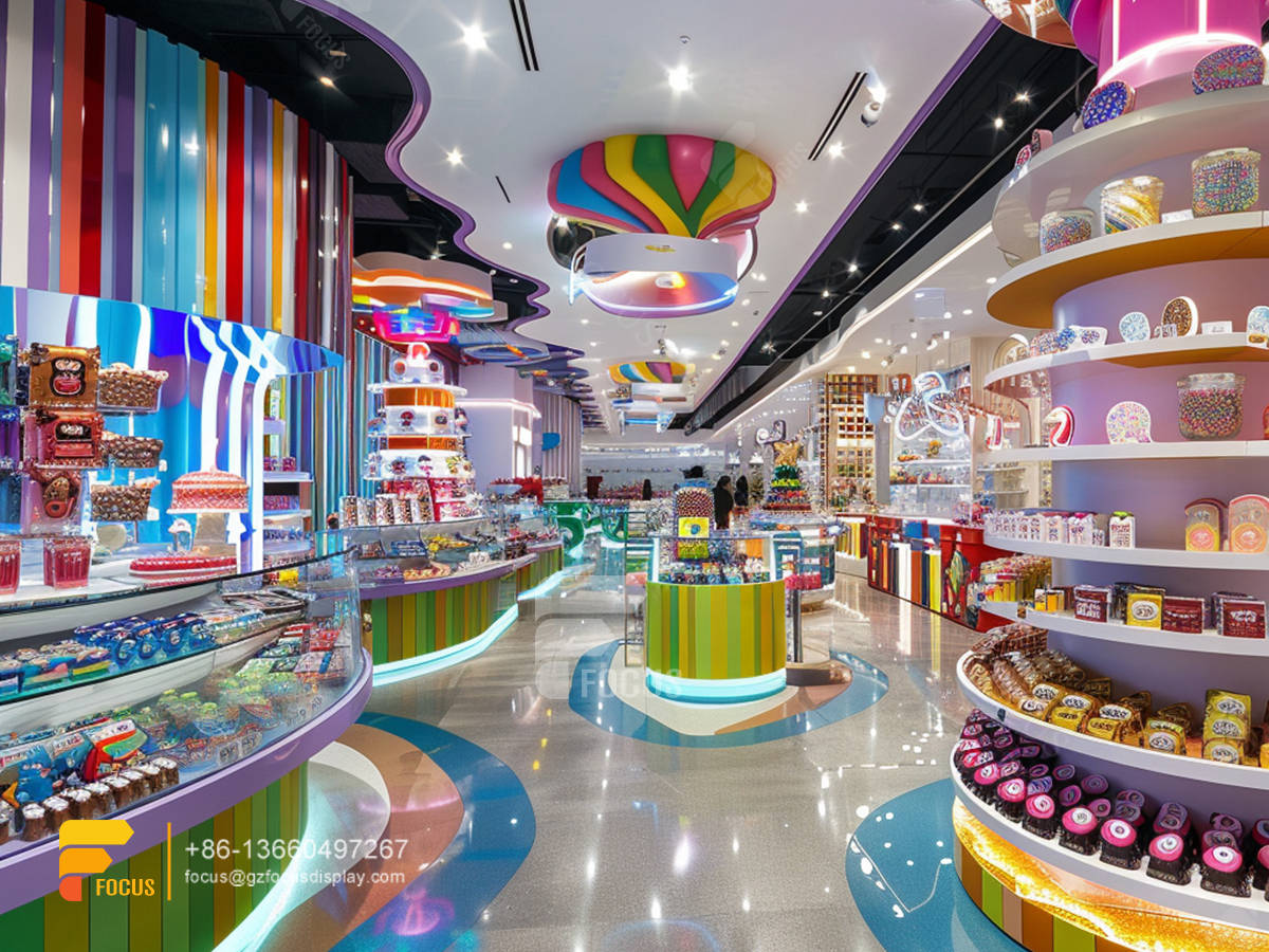 candy store display fixtures sweet shop shelves chocolate shop design