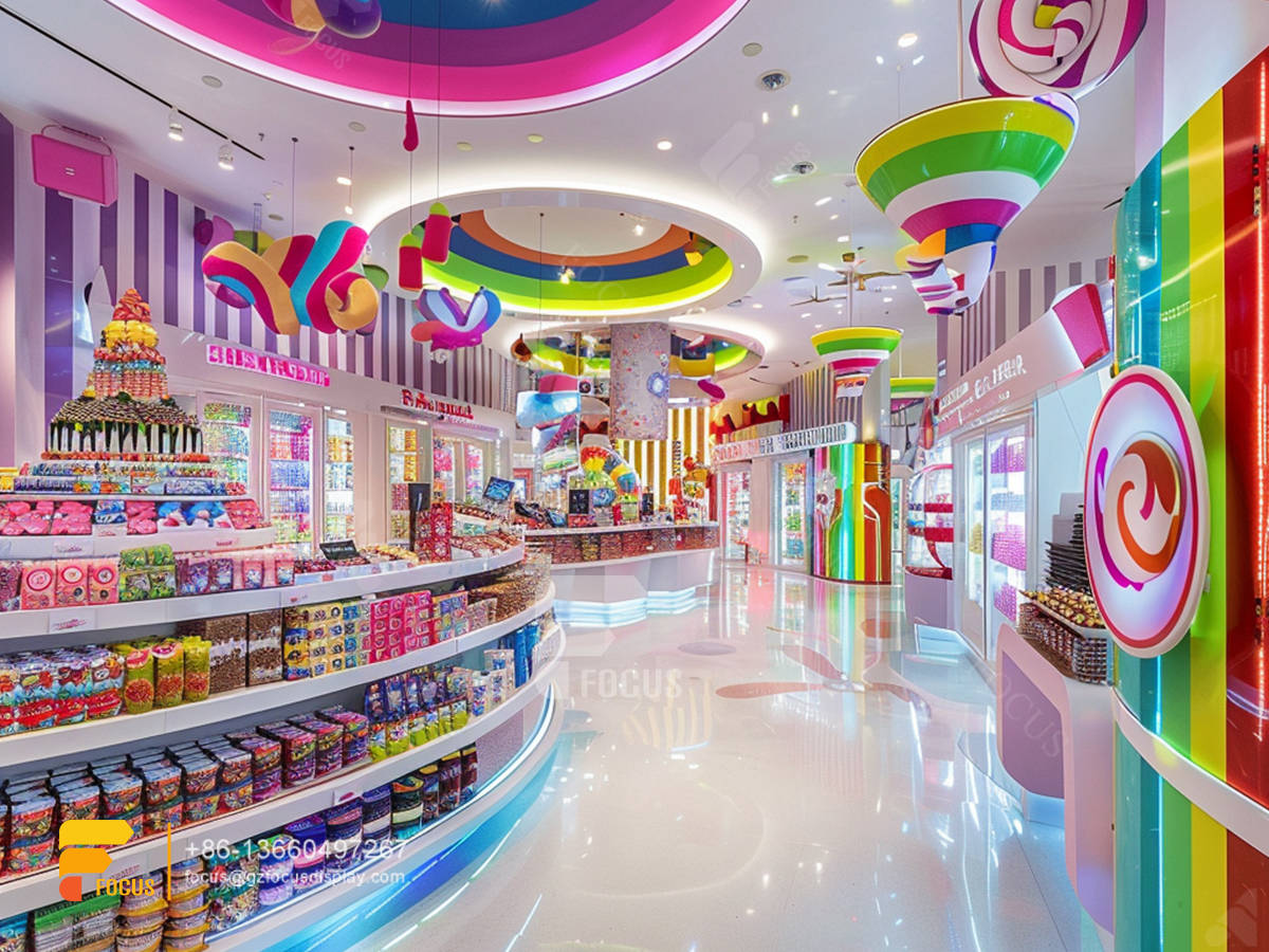 candy store display fixtures sweet shop shelves chocolate shop design