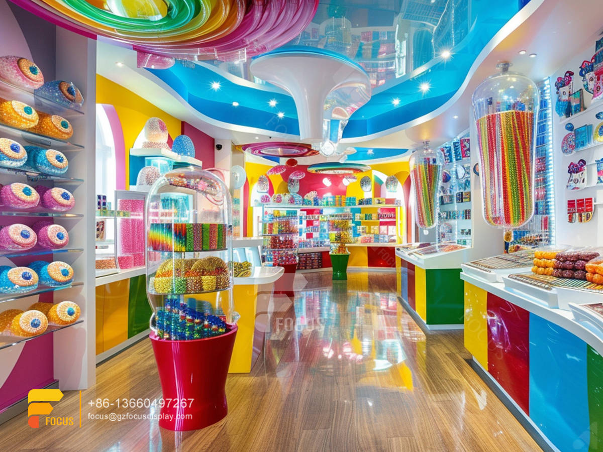 candy store display snacks rack sweet shop counter design