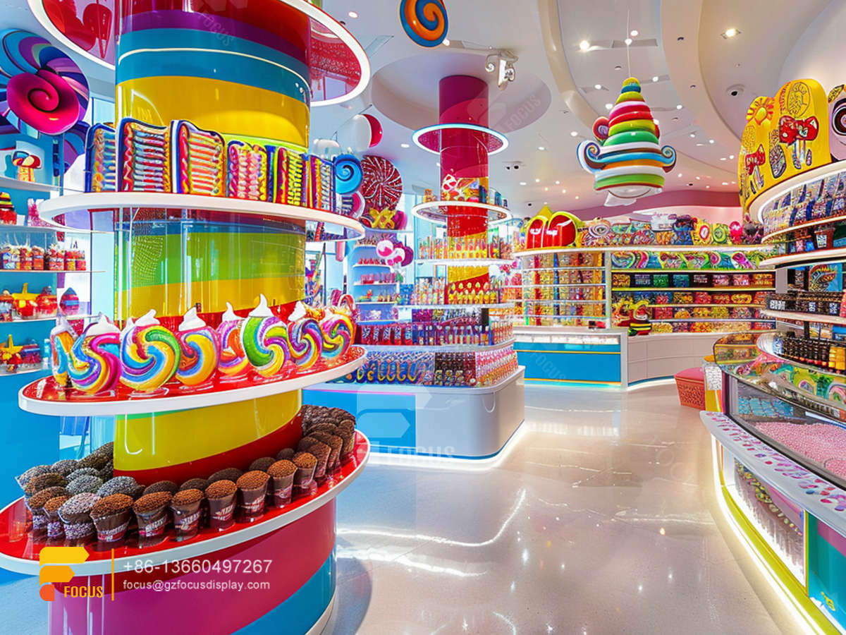 candy store display snacks rack sweet shop counter design
