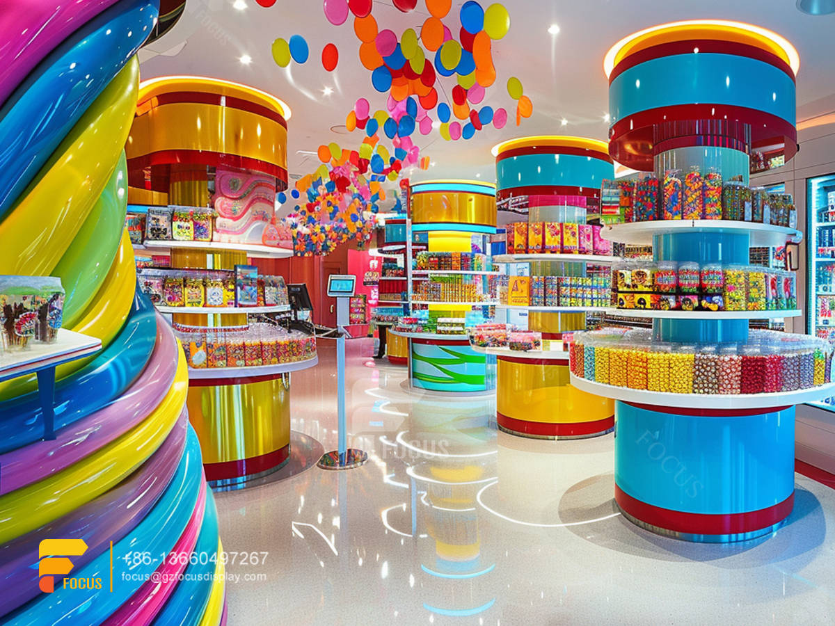 candy store display snacks rack sweet shop counter design