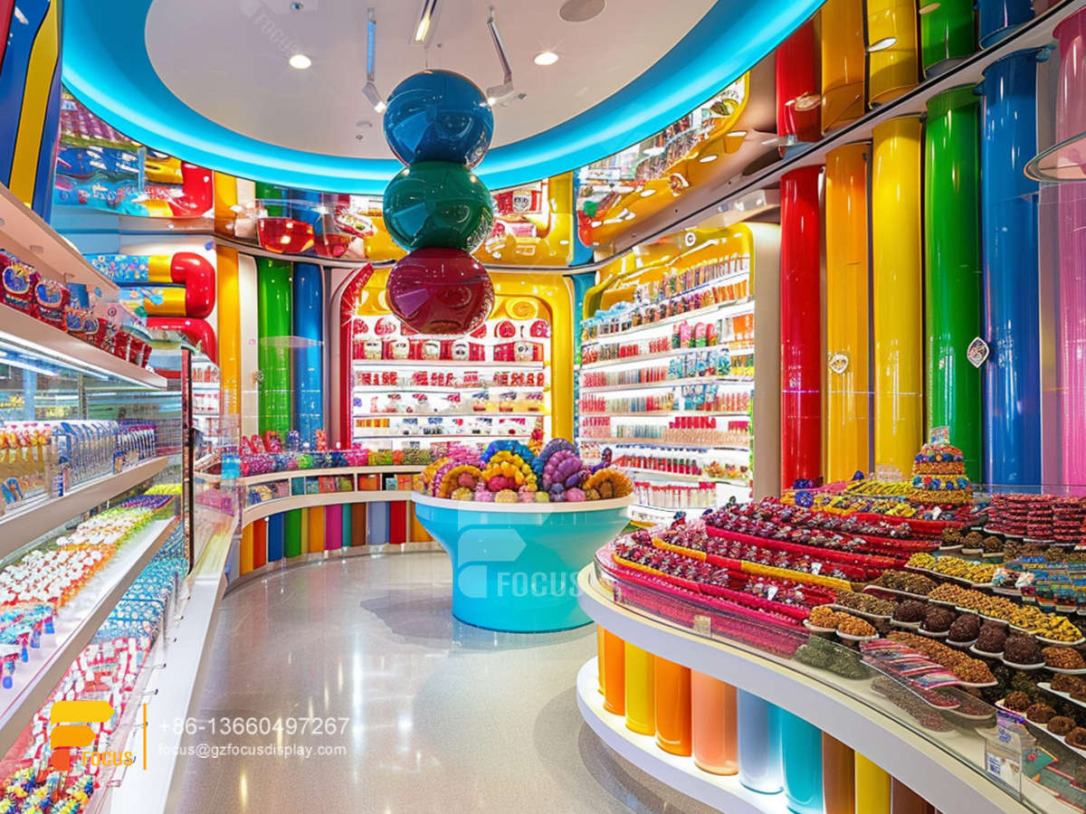candy store display snacks rack sweet shop counter design