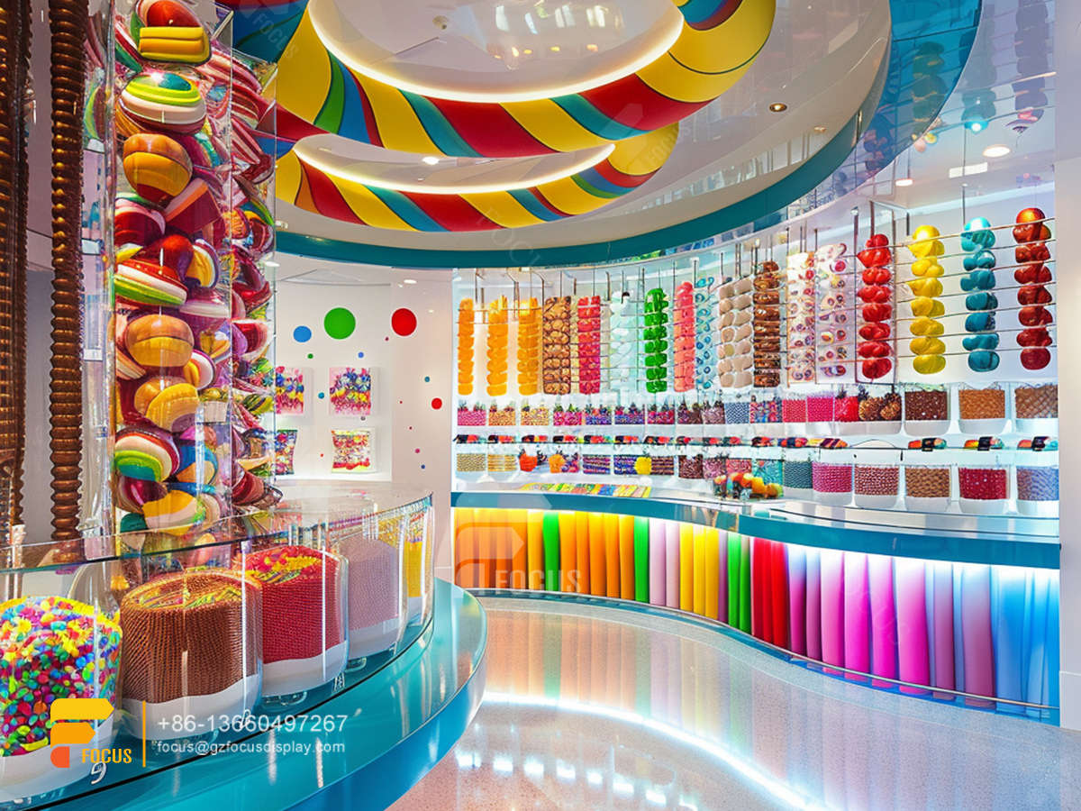 candy store display snacks rack sweet shop counter design
