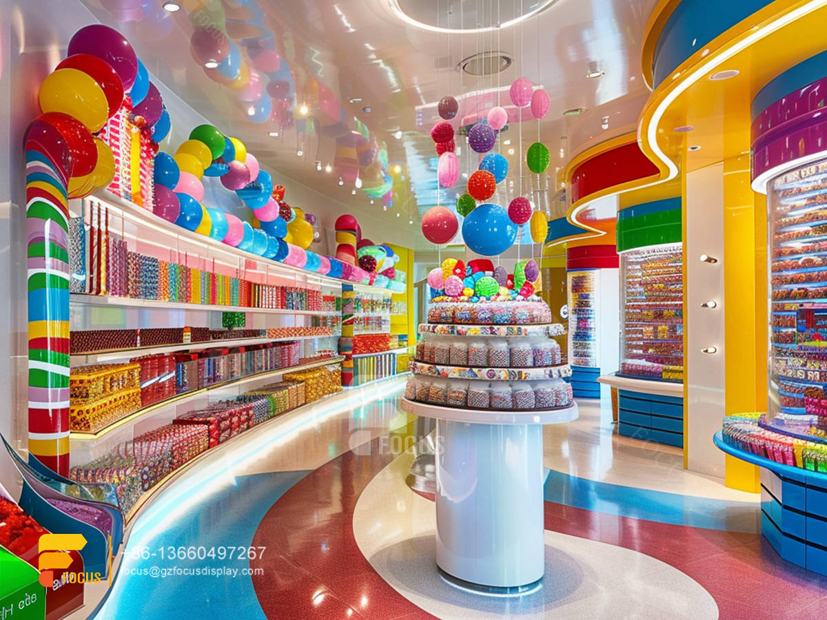 cotton candy display stand lollipop sweet shop chocolate rack