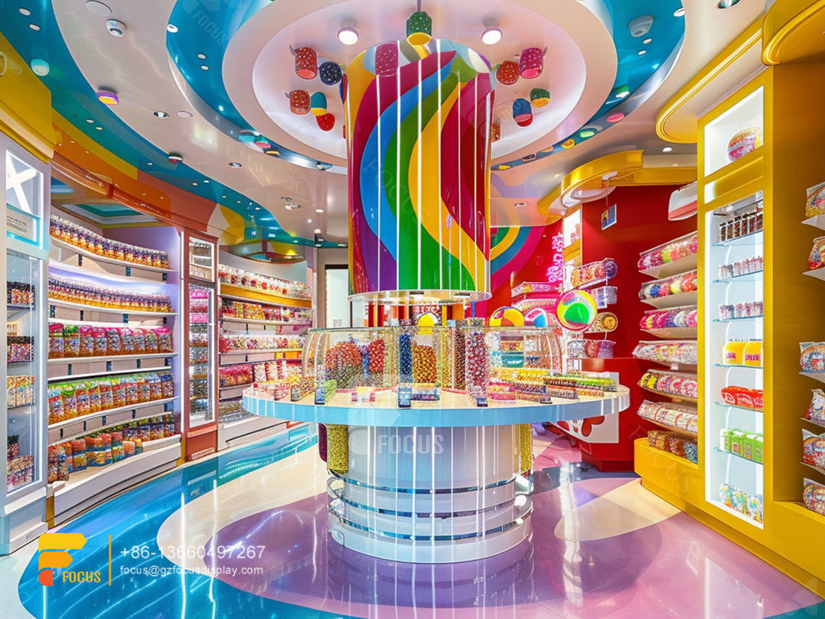 cotton candy display stand lollipop sweet shop chocolate rack