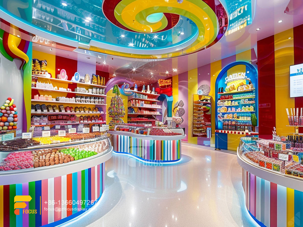 cotton candy display stand lollipop sweet shop chocolate rack