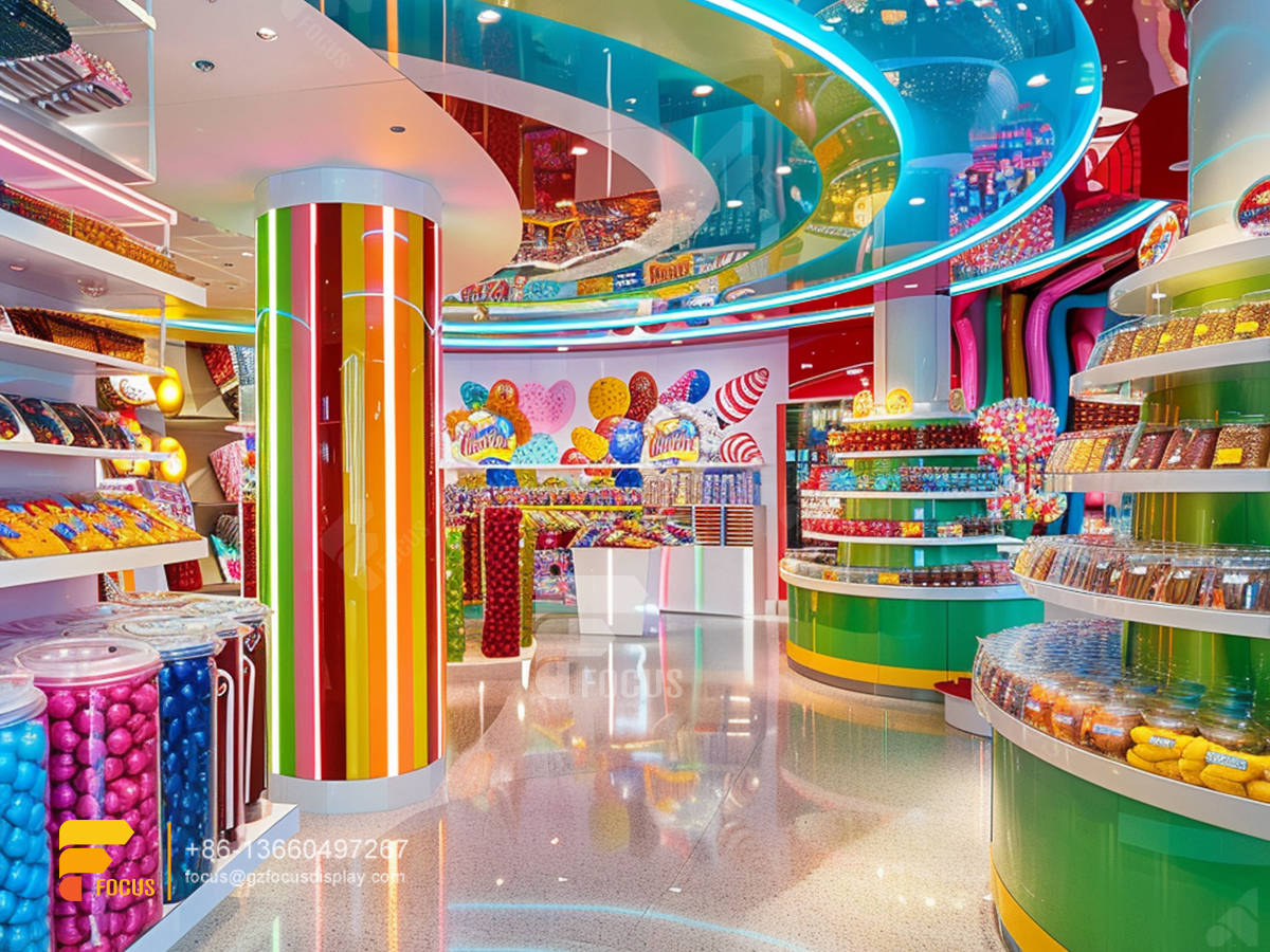 cotton candy display stand lollipop sweet shop chocolate rack