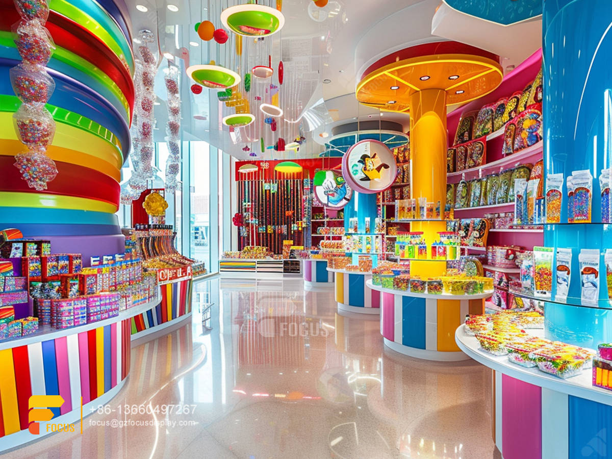 cotton candy display stand lollipop sweet shop chocolate rack