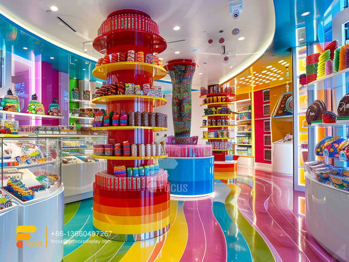cotton candy stand display sugar sweet shop chocolate store