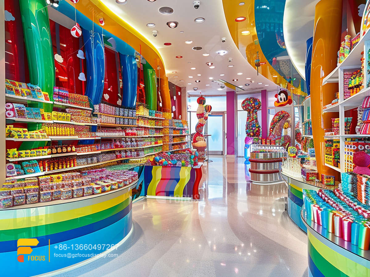 cotton candy stand display sugar sweet shop chocolate store
