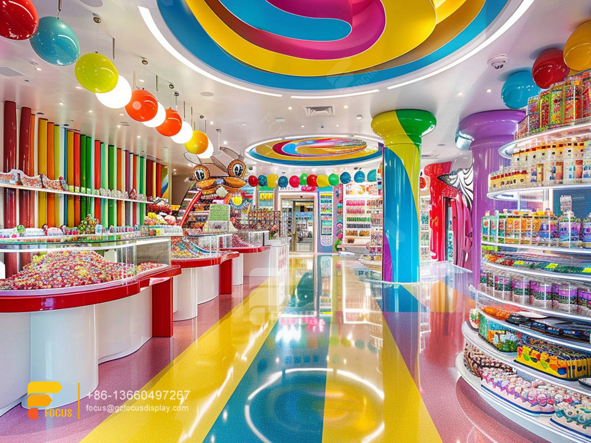 cotton candy stand display sugar sweet shop chocolate store
