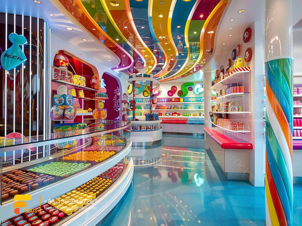 custom candy cabinet lollipop sweet shop nut shop display