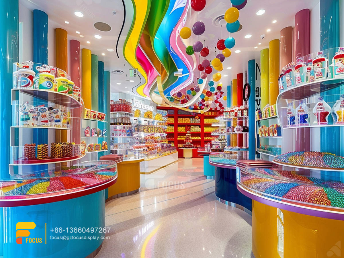 custom candy cabinet lollipop sweet shop nut shop display