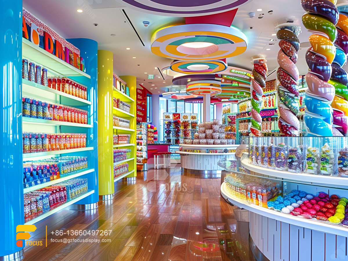 custom candy display racks chocolate stores snack counter