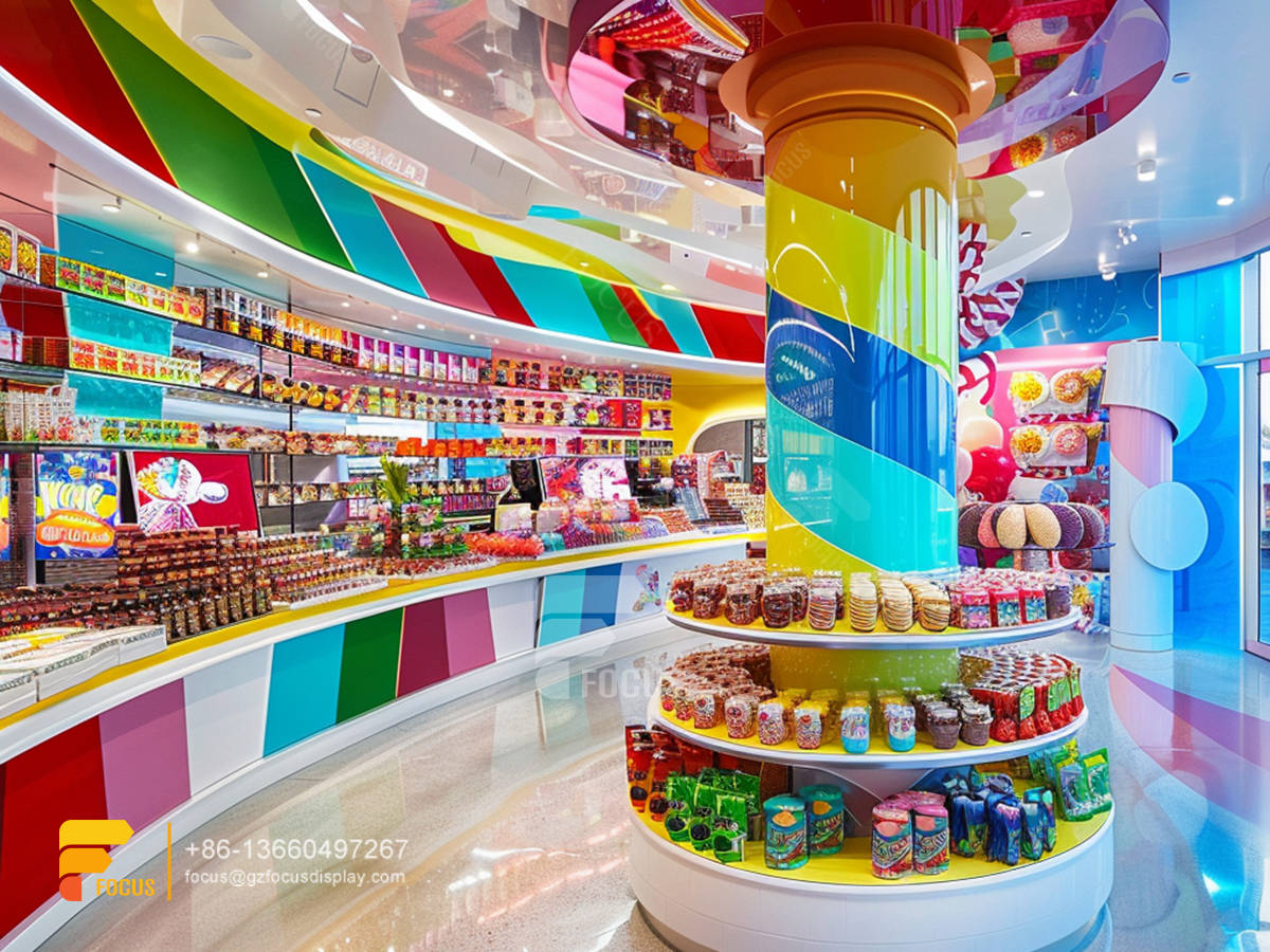 custom candy display racks chocolate stores snack counter