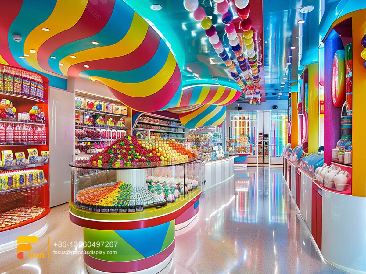 custom candy display stand chocolate stores snack counter
