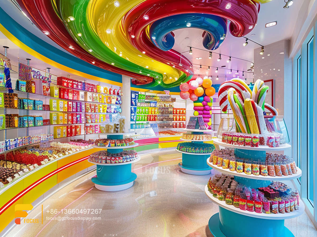 custom candy display stand chocolate stores snack counter