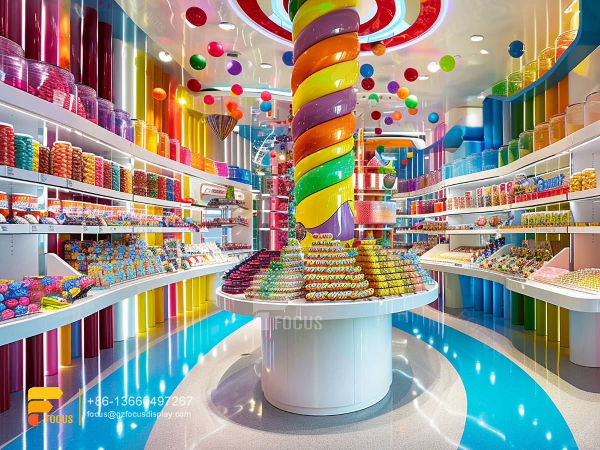 custom candy display stand chocolate stores snack counter