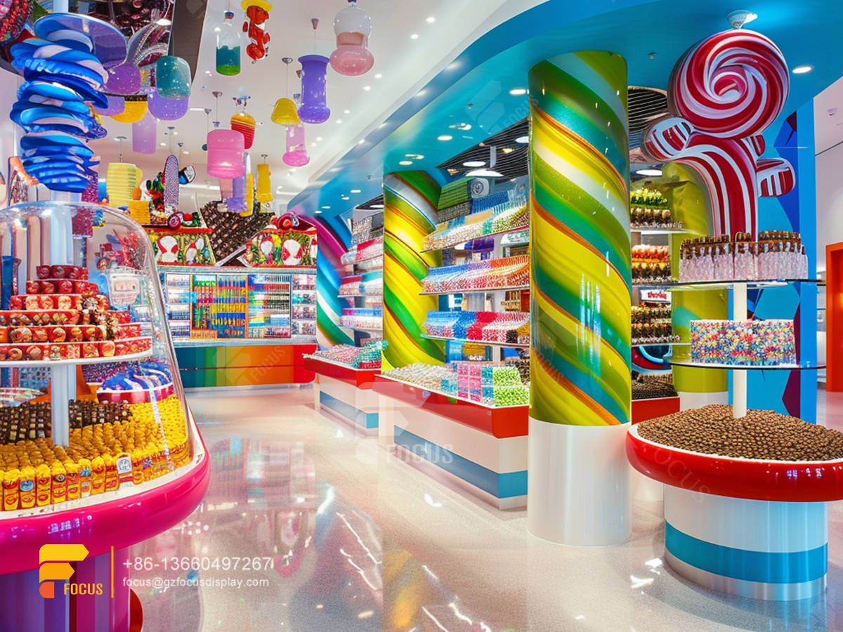 custom candy display stand chocolate stores snack counter
