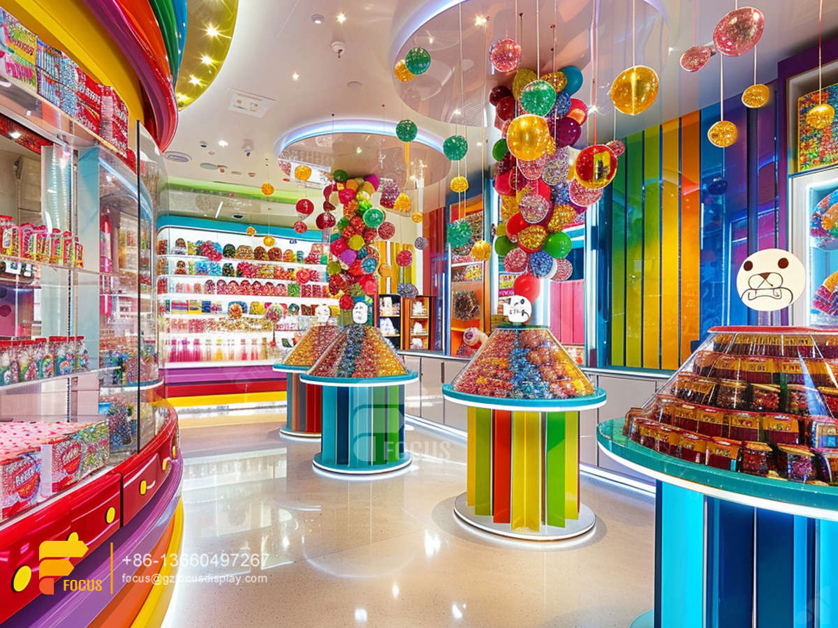 custom candy display stand chocolate stores snack counter