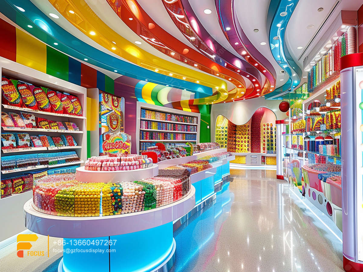 custom candy rack retail snack display chocolate shop
