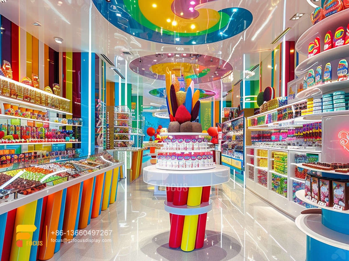 custom candy rack retail snack display chocolate shop