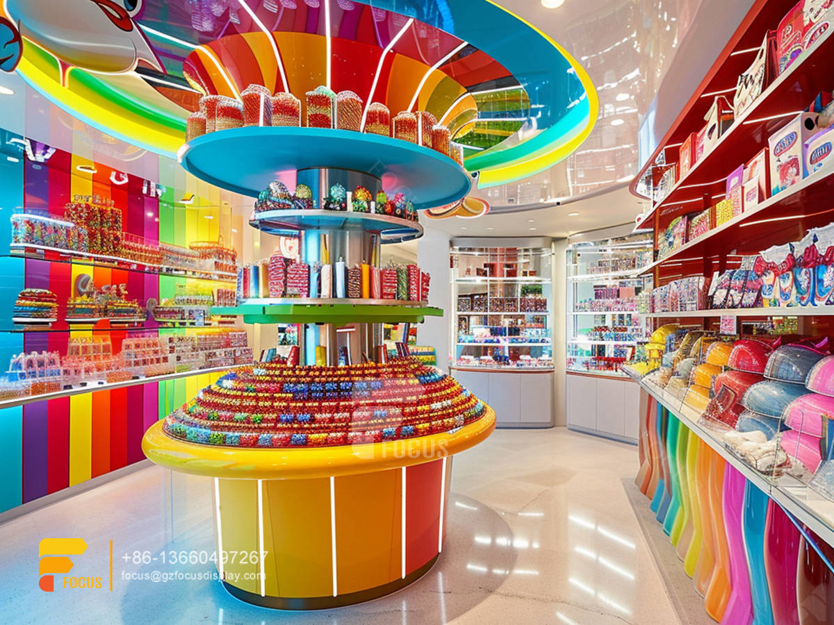 custom candy rack retail snack display chocolate shop