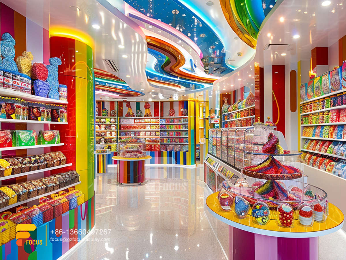 custom candy stands snack display shelf sweet store