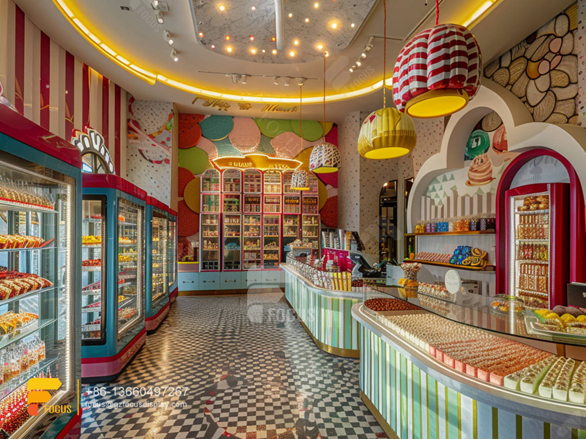 custom candy stands snack display shelf sweet store