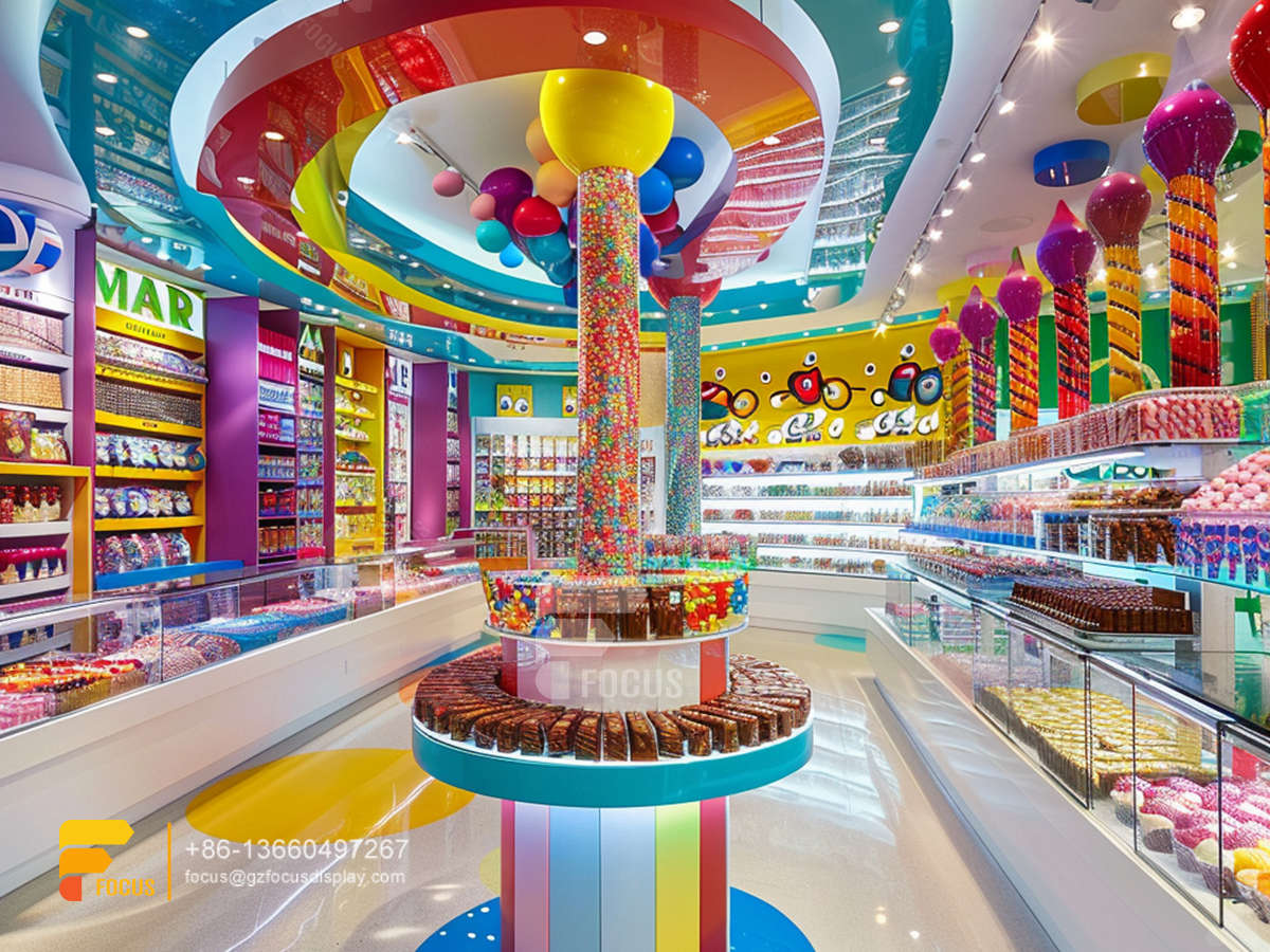 custom candy stands snack display shelf sweet store
