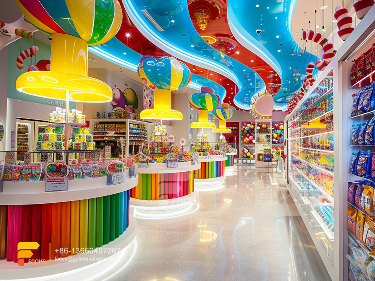custom cotton candy stands sweets display chocolate store