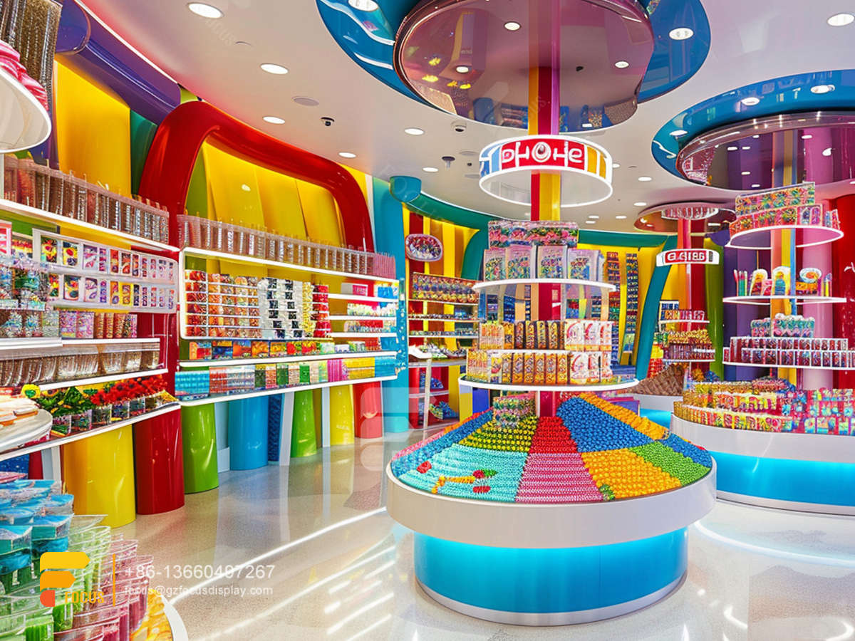 custom cotton candy stands sweets display chocolate store