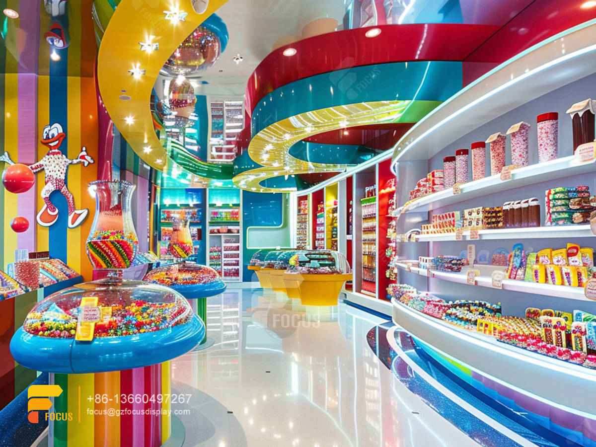 custom cotton candy stands sweets display chocolate store