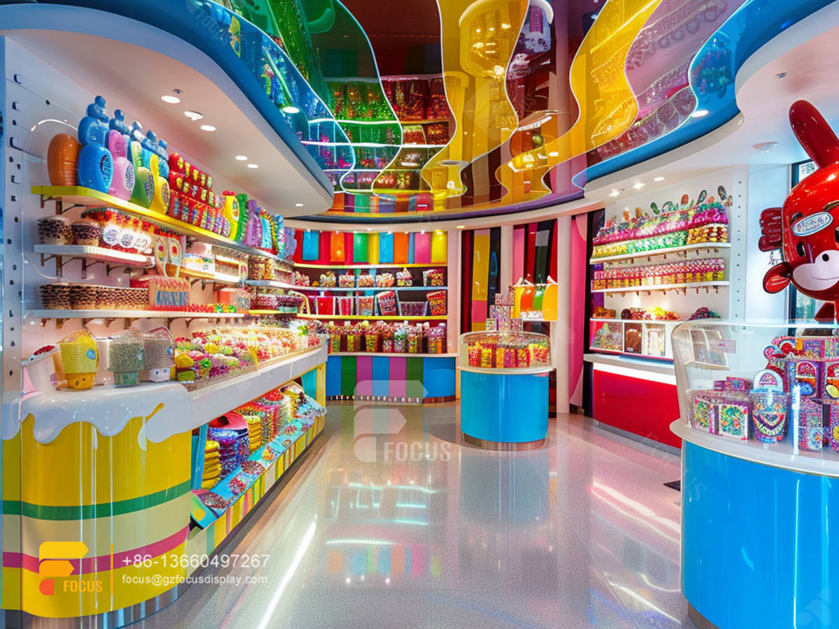 custom cotton candy stands sweets display chocolate store