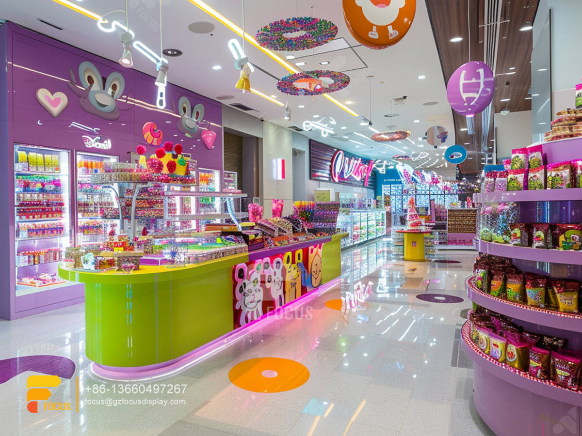 custom cotton candy tree stand snack shelves sweets shop