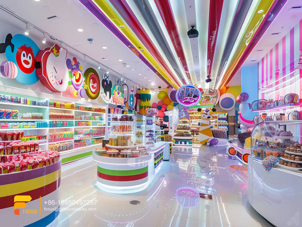 custom cotton candy tree stand snack shelves sweets shop