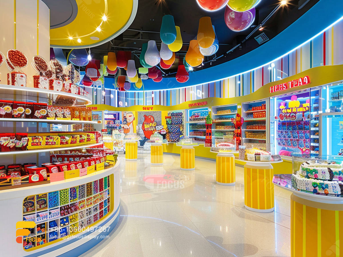 custom snack food display racks lollipop sweet shop