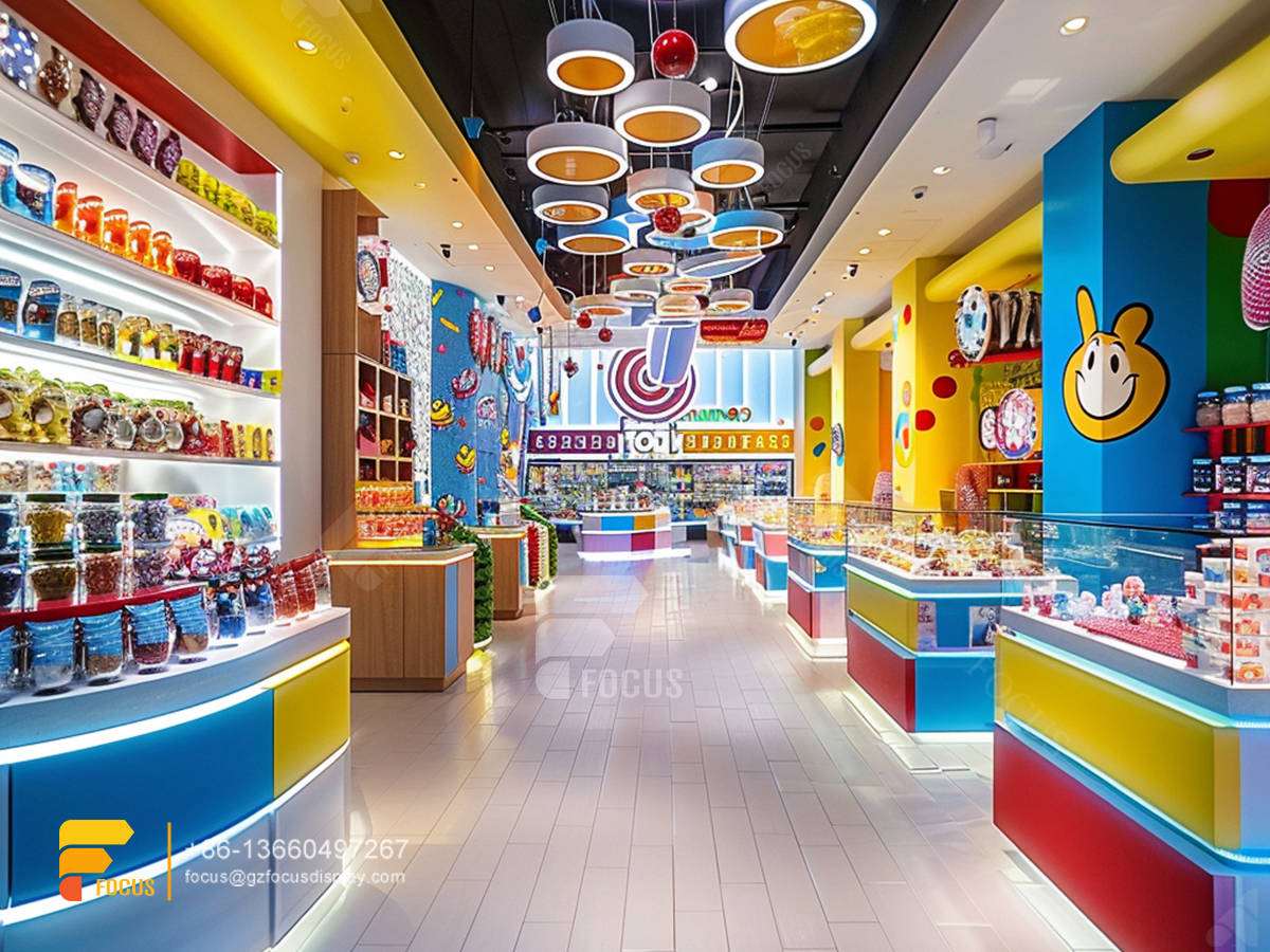 custom snack food display racks lollipop sweet shop