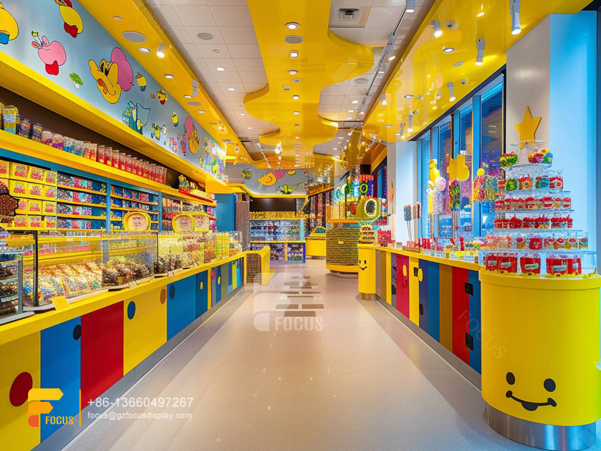 custom snack food display racks lollipop sweet shop