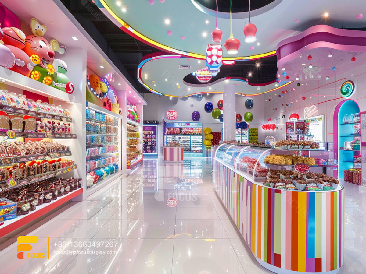 custom snacks rack chocolate shops wooden sweets display