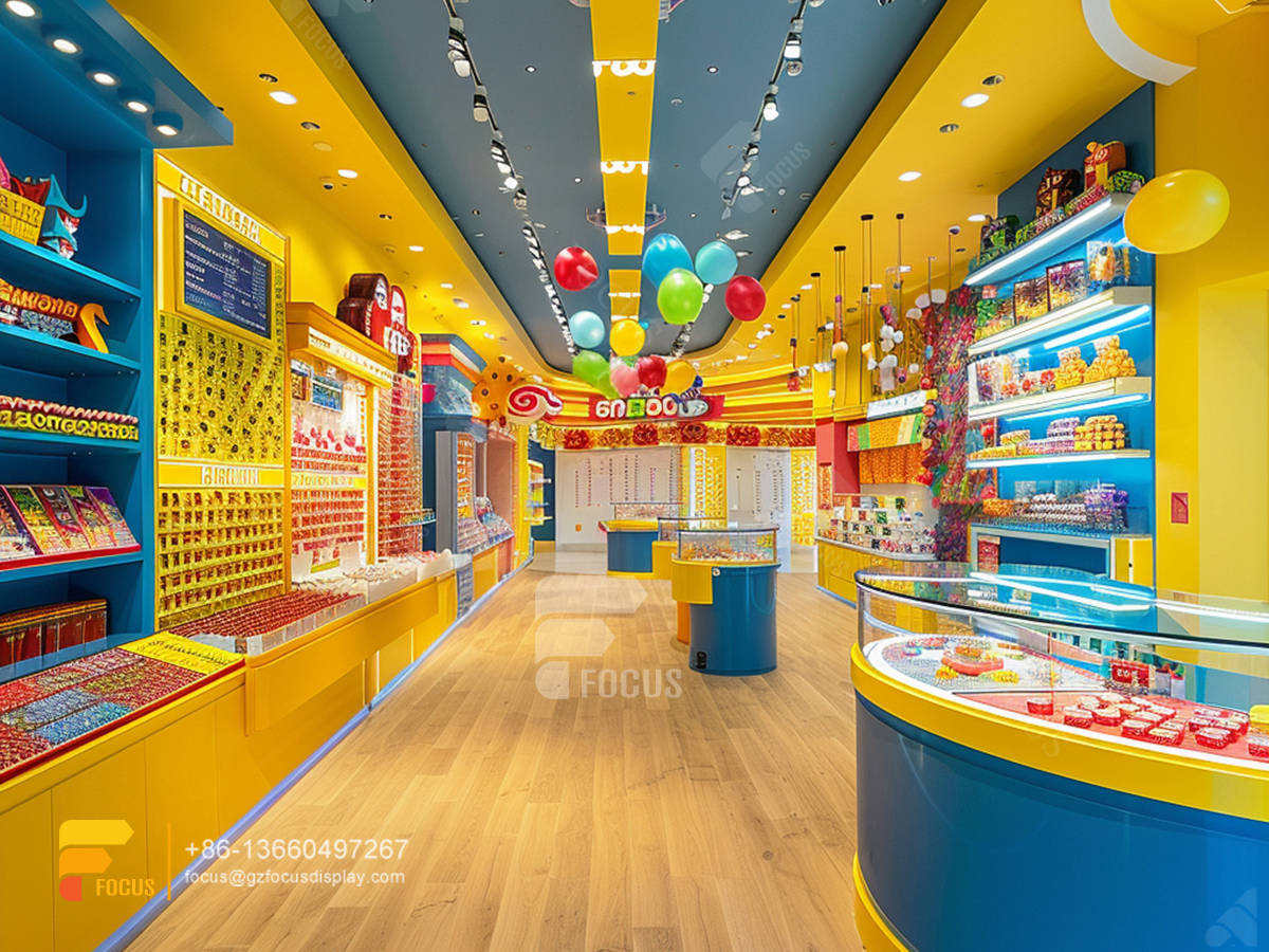 custom snacks shelf sweet display stands chocolate shop