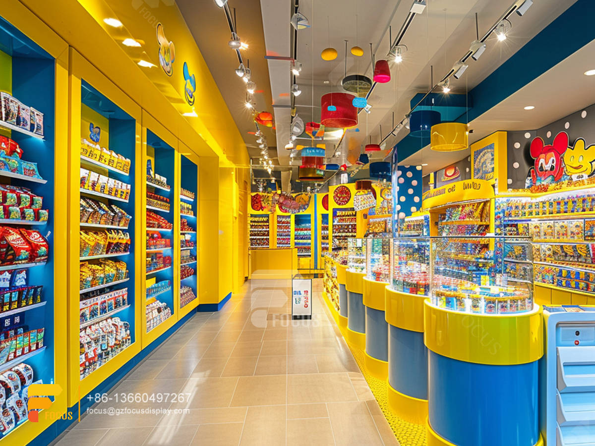 custom snacks shelf sweet display stands chocolate shop
