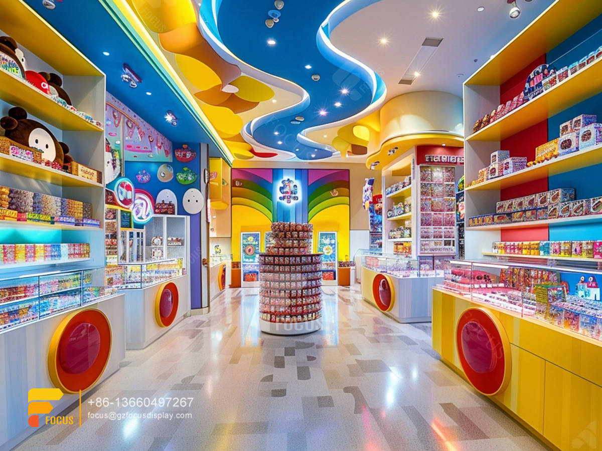 custom snacks shelf sweet display stands chocolate shop