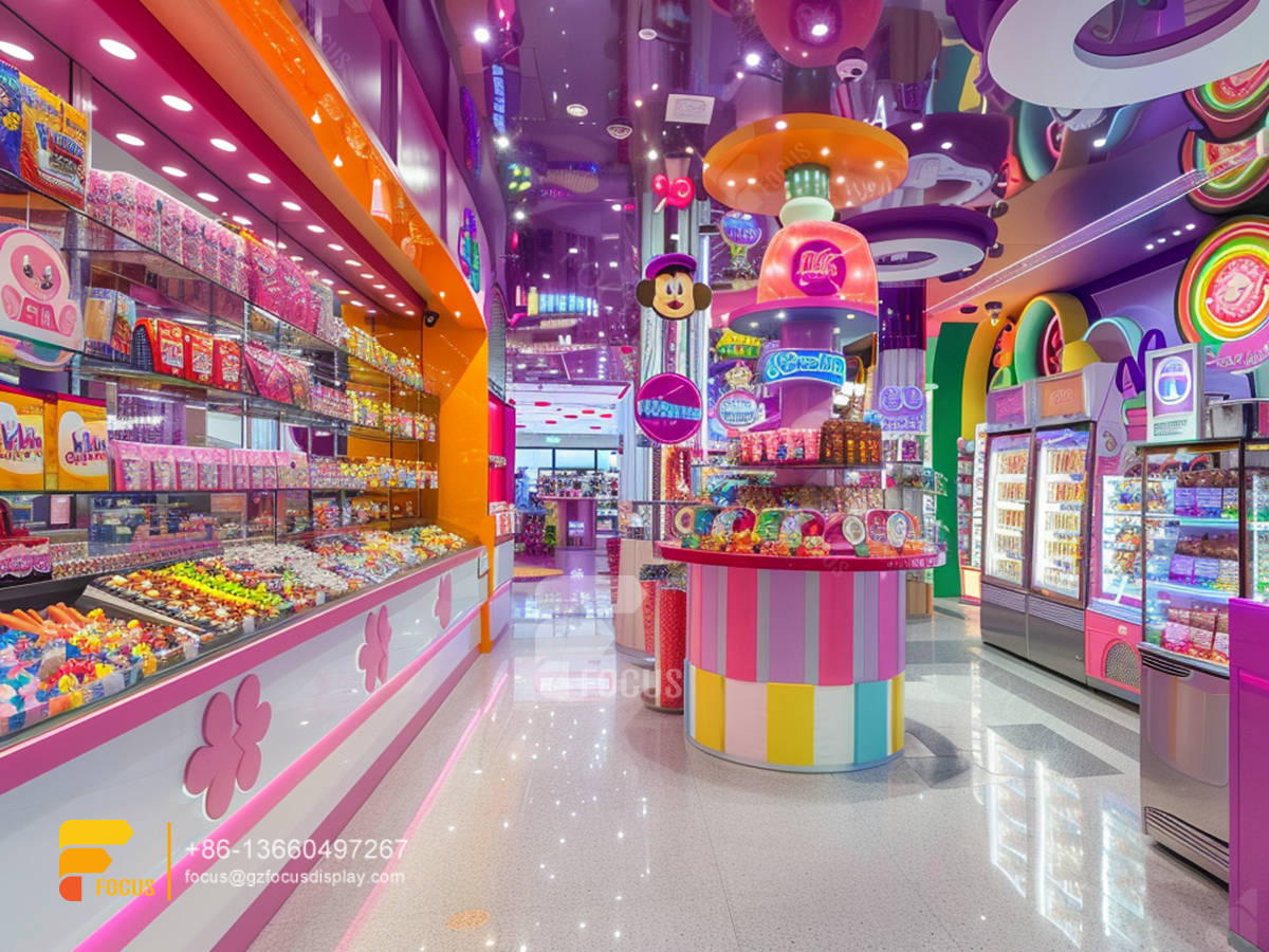 gondola candy rack snack store design chocolate shop