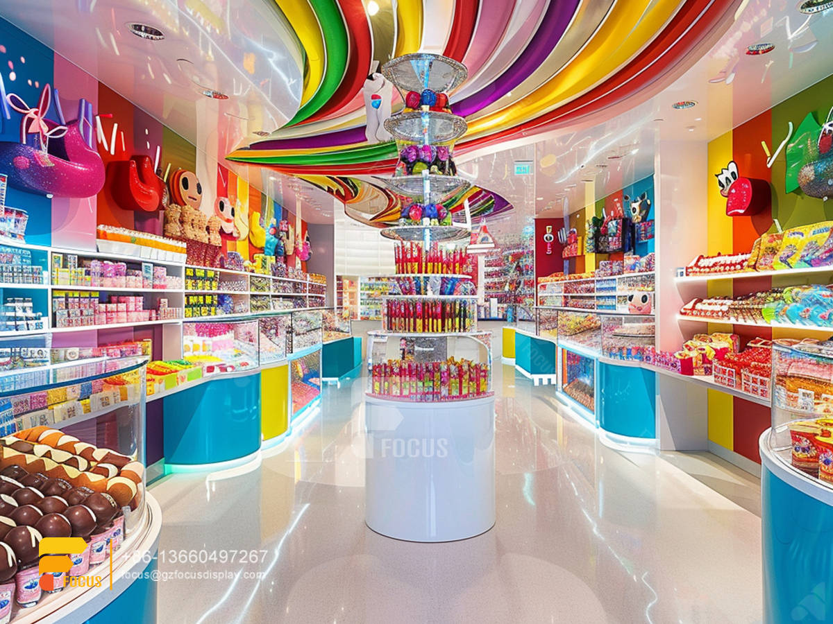 grocery store candy shelf snack displays sweet shop shelving